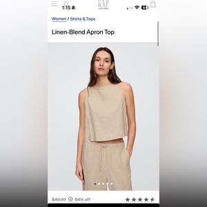 GAP Women's Linen-Blend Tan Crop Top